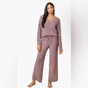 NWT - Softies Waffle Marshmallow VNeck Lounge Set (color Driftwood)  Sz Large